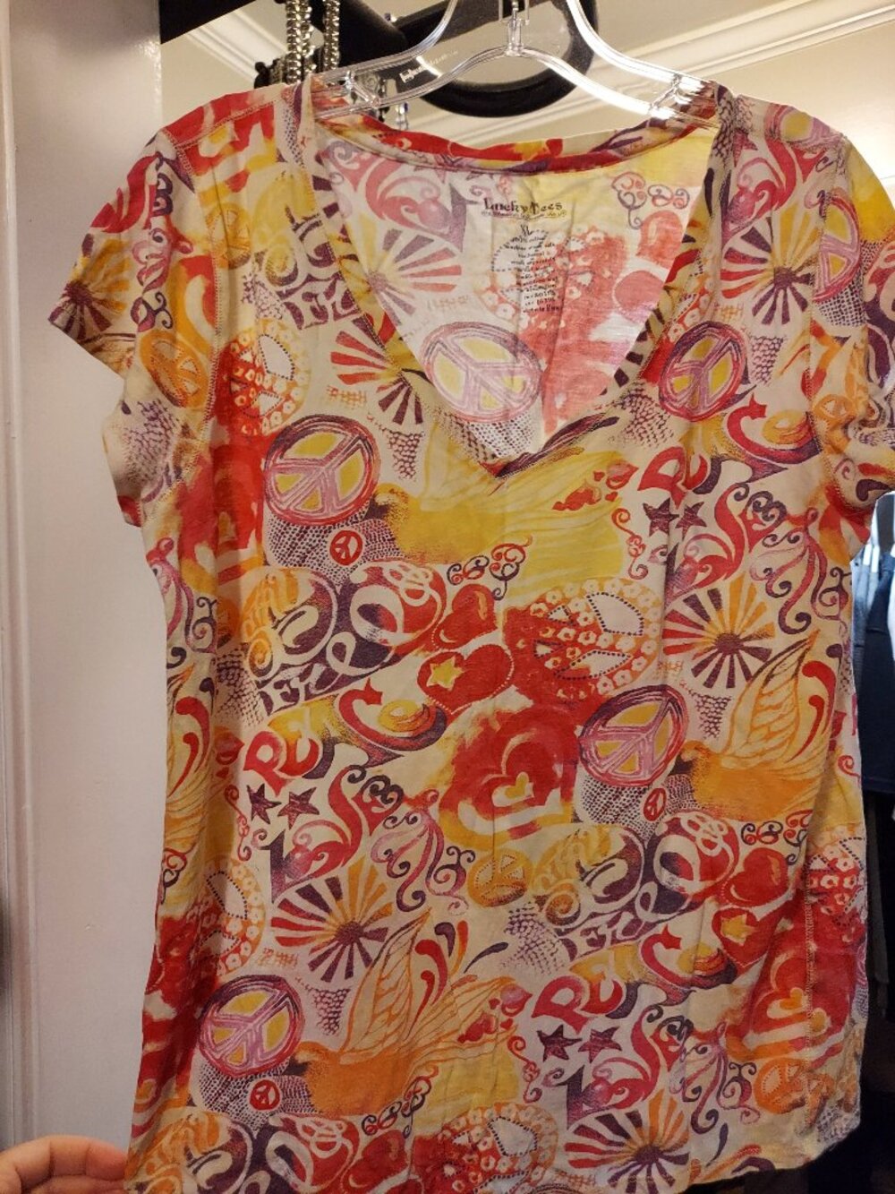 Lucky Brand Peace Sign Graphic Tee XL